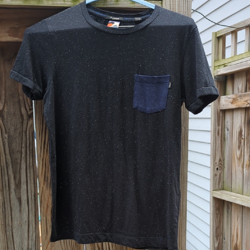 Scotch & Soda Black and Blue Short Sleeve Tee